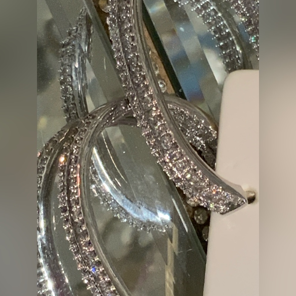 Elegant Silver Rhinestone Hoop Earrings